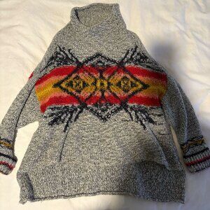 Free People Oversize Printed Sweater, Size S